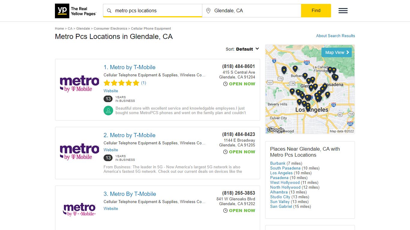 Metro Pcs Locations Locations & Hours Near Glendale, CA - YP.com
